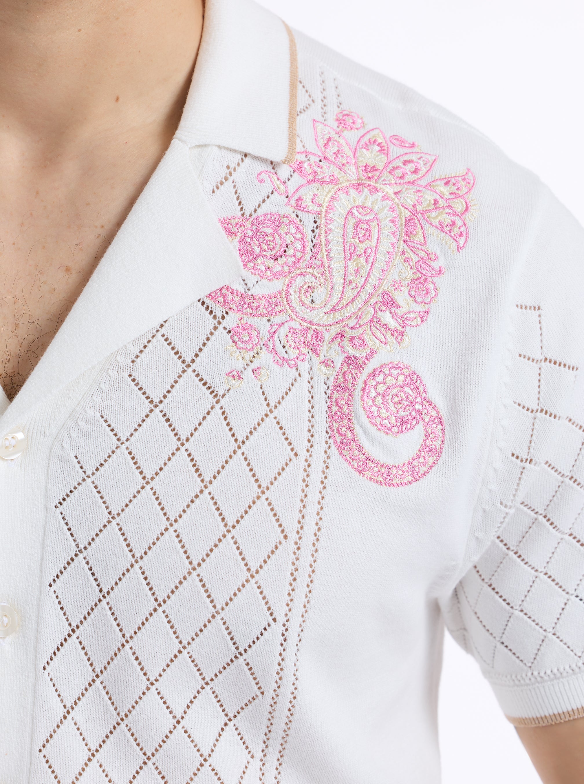 LIMITED EDITION OPULANT PAISLEY SHORT SLEEVE SWEATER