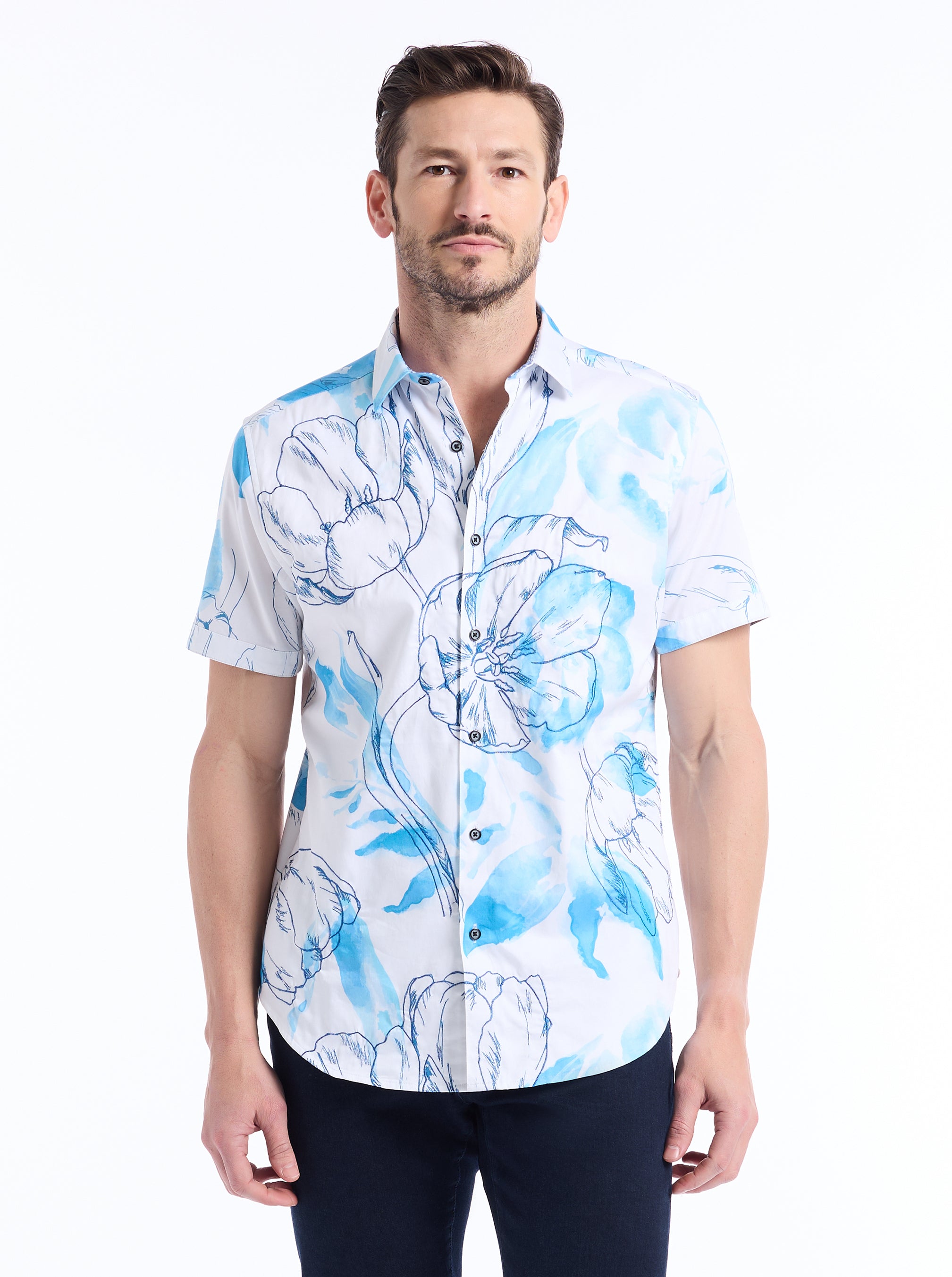 SKY GARDEN SHORT SLEEVE BUTTON DOWN SHIRT