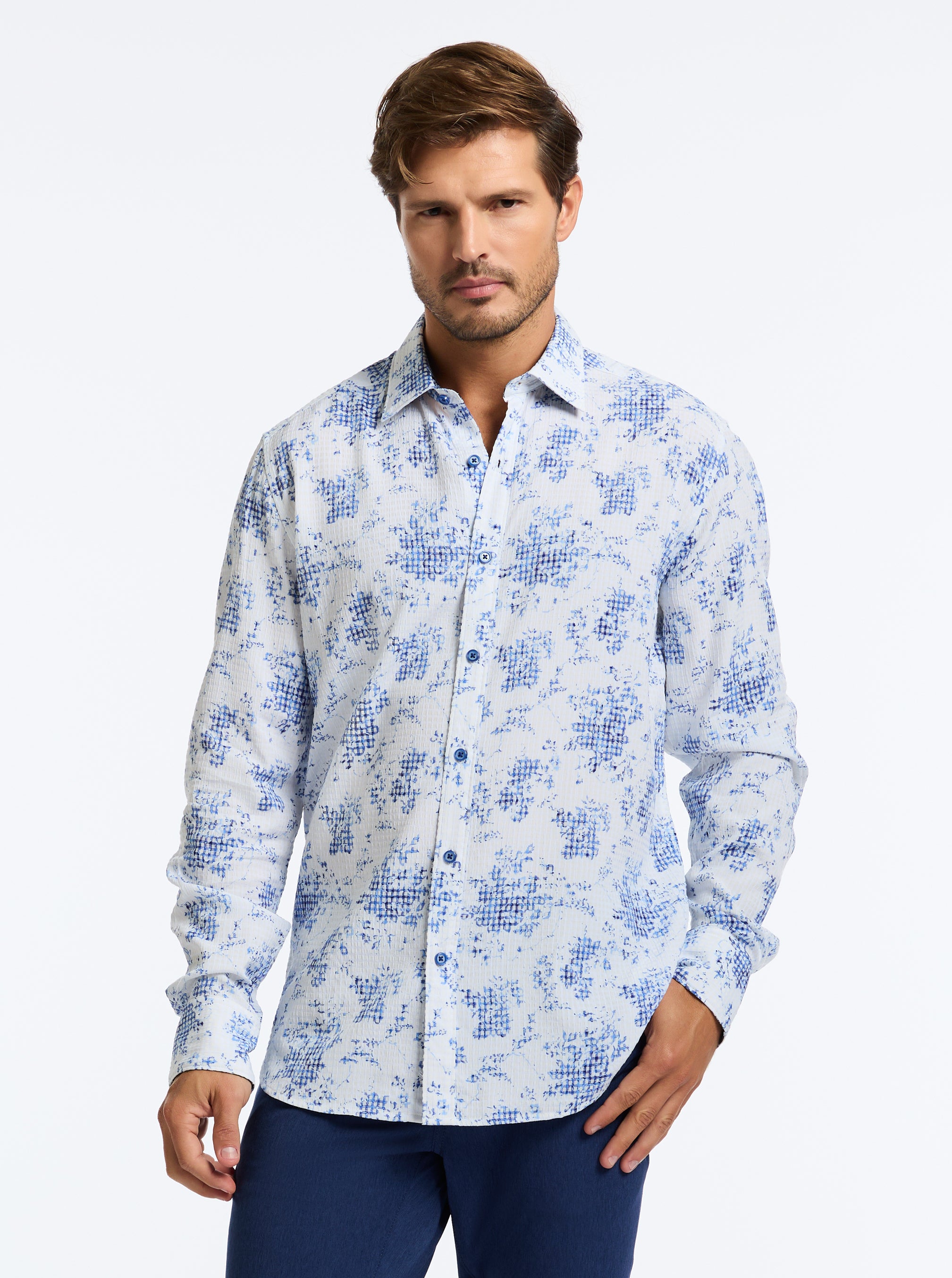 ANGOLA LONG SLEEVE BUTTON DOWN SHIRT