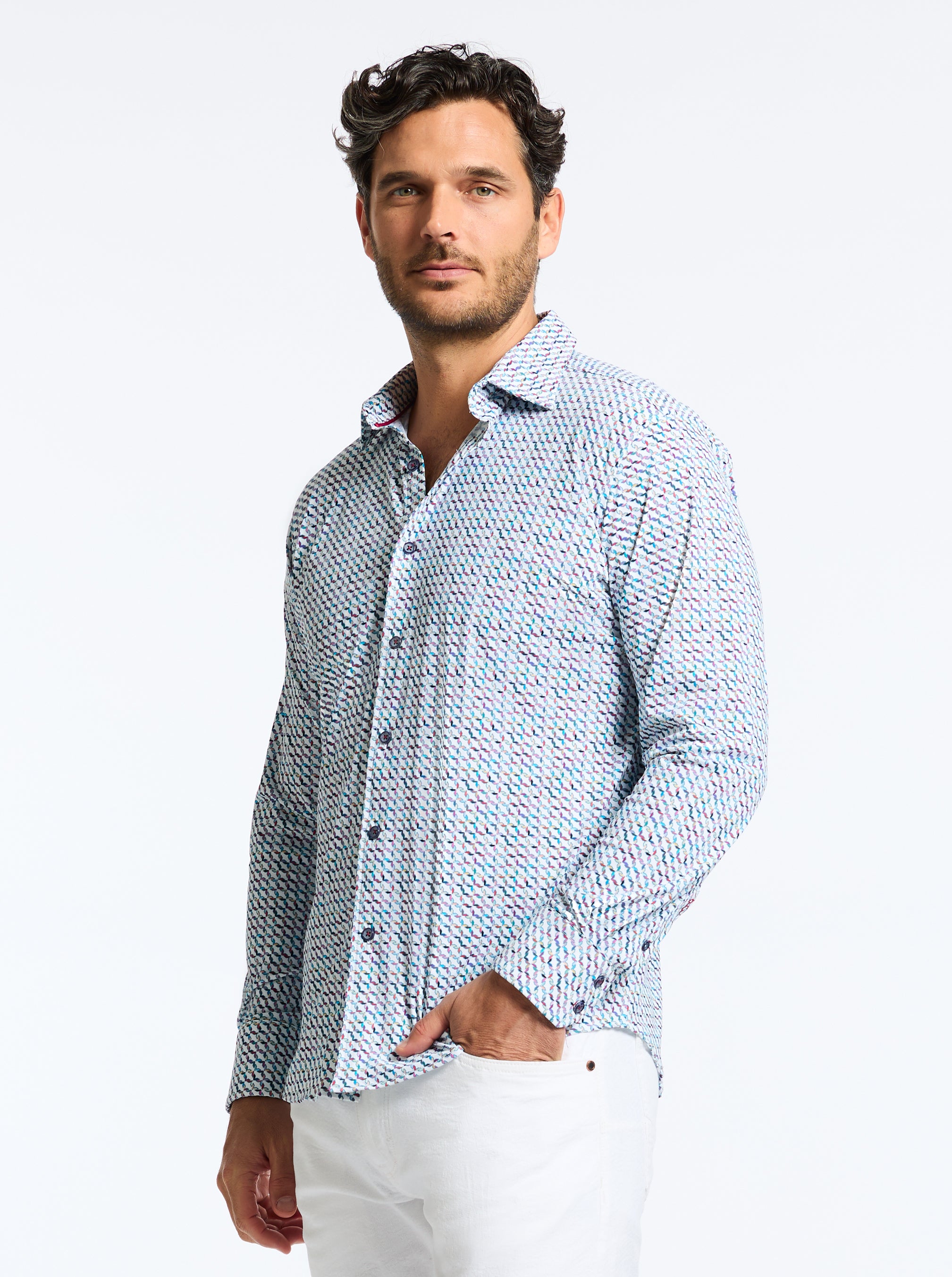 MULHOLLAND LONG SLEEVE BUTTON DOWN SHIRT