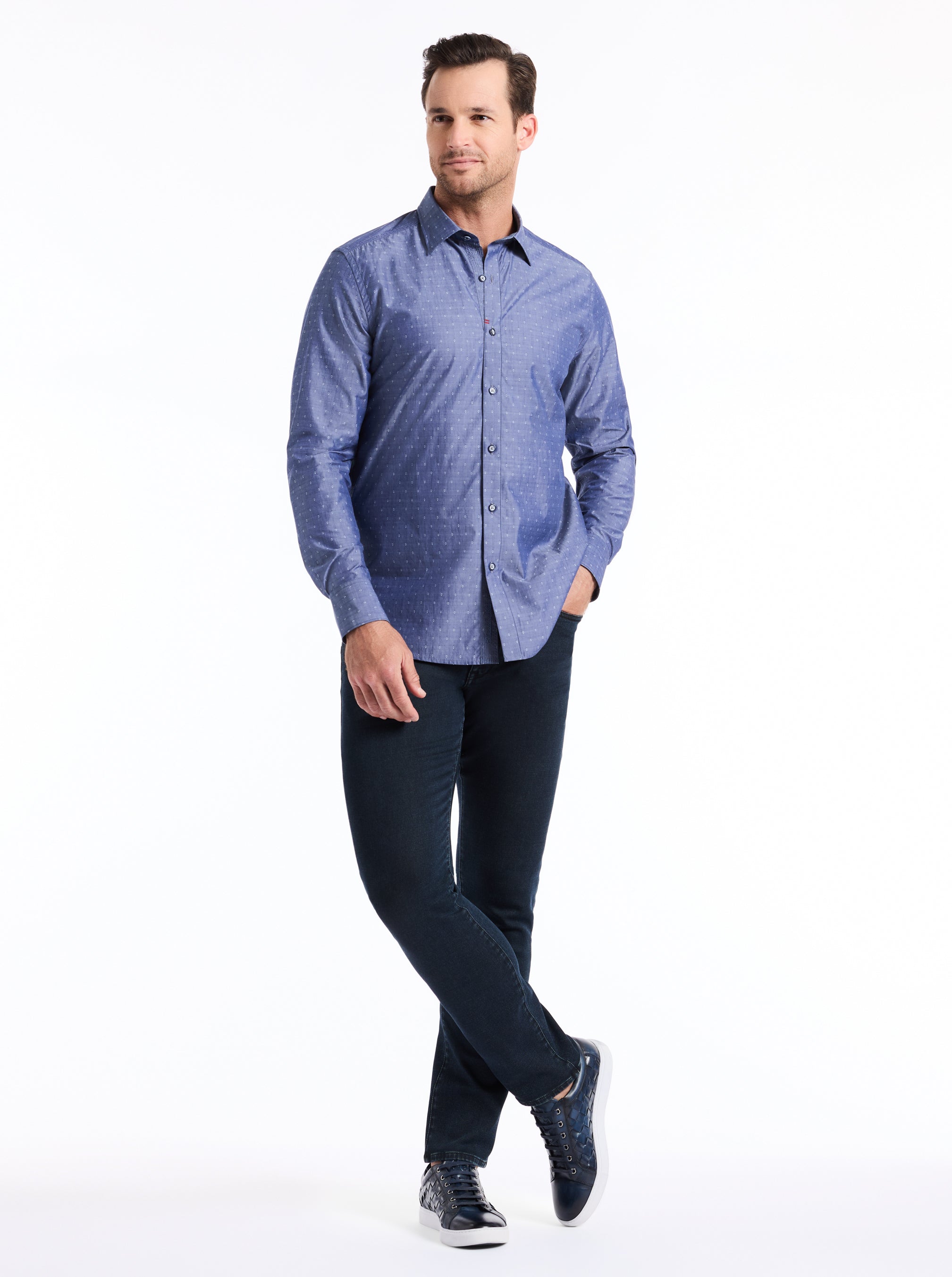 BOND LONG SLEEVE BUTTON DOWN SHIRT