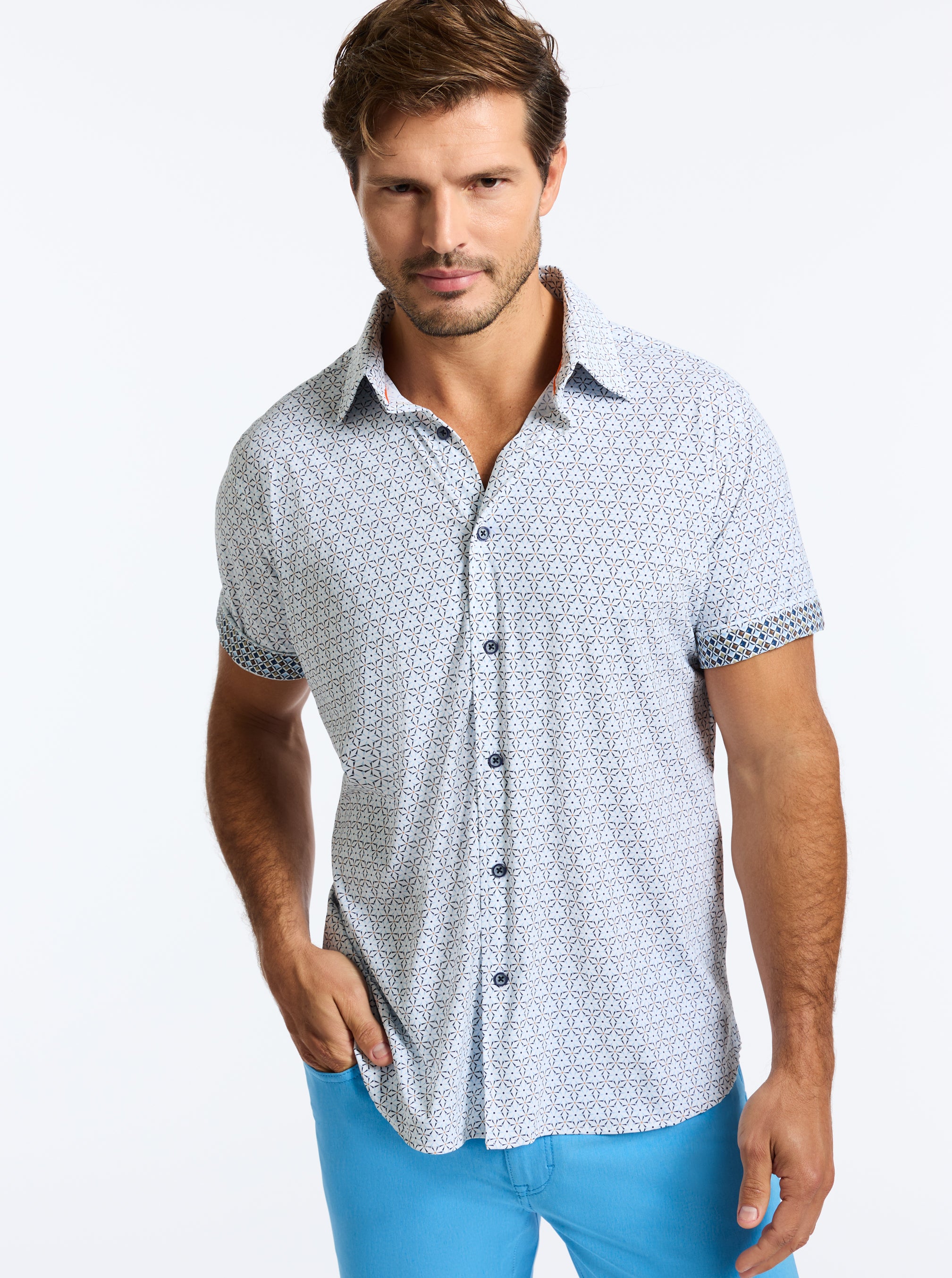 AVALON SHORT SLEEVE BUTTON DOWN SHIRT