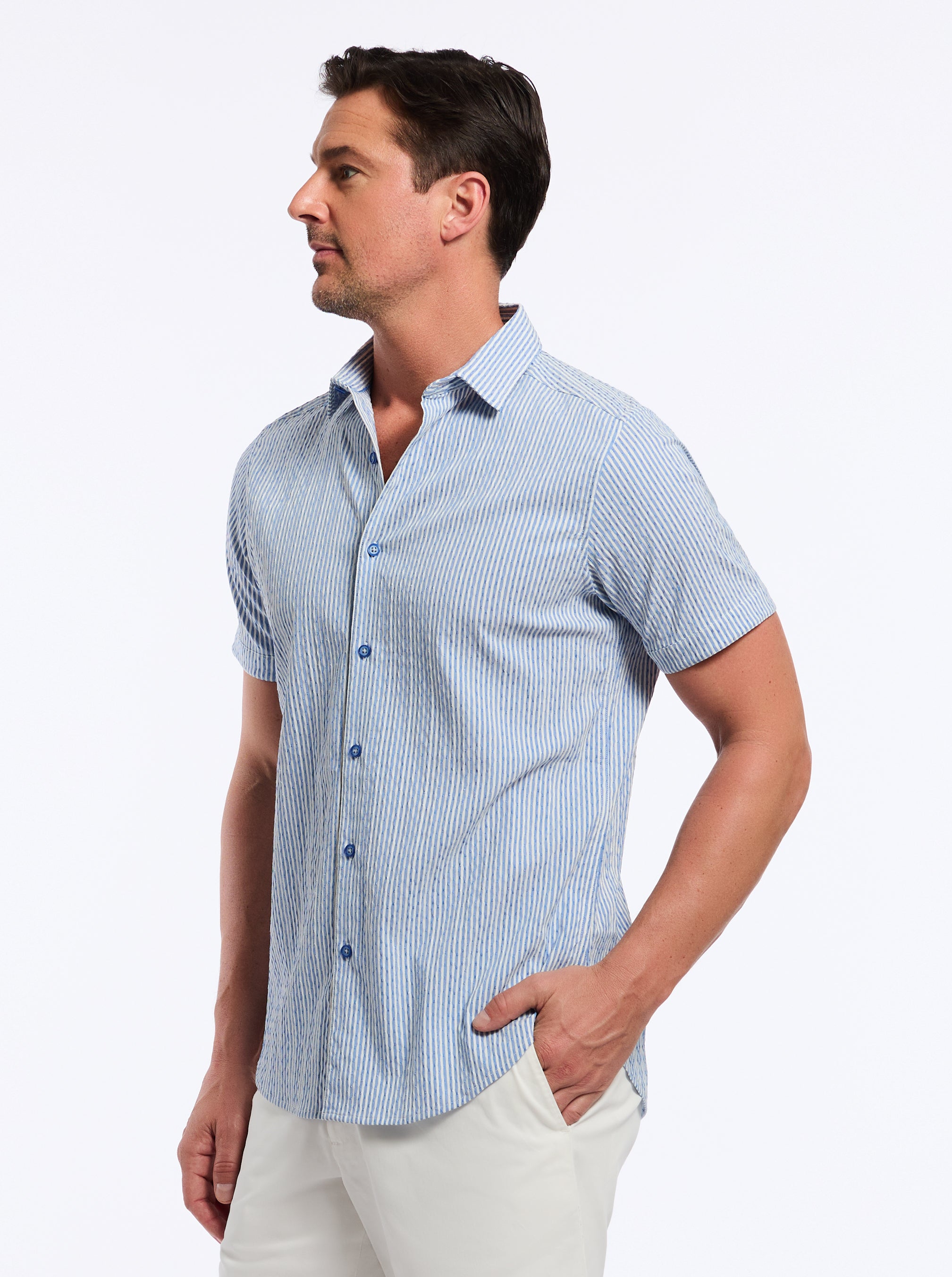 FORNILLO SHORT SLEEVE BUTTON DOWN SHIRT BIG