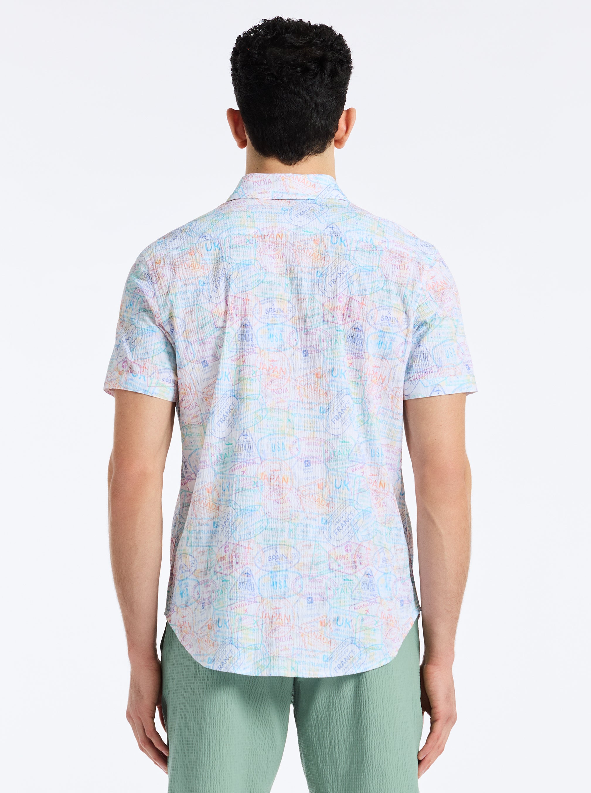 PASSPORT SHORT SLEEVE BUTTON DOWN SHIRT BIG
