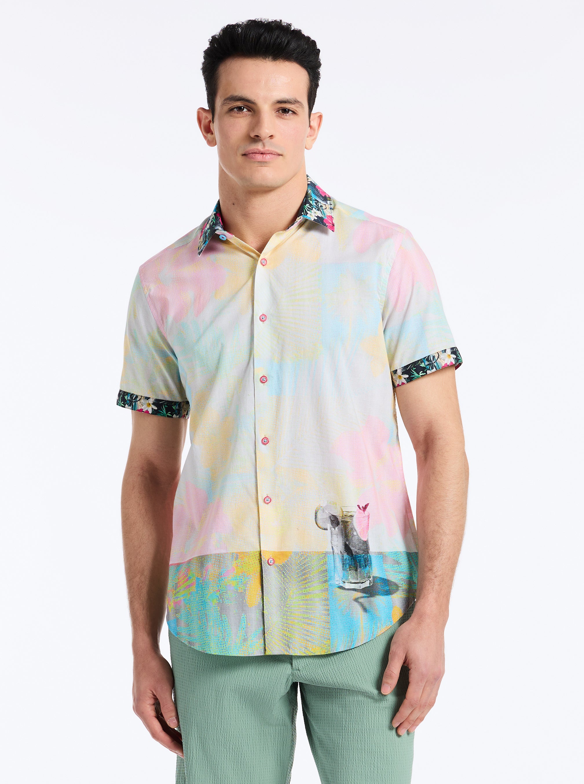 HAZE SHORT SLEEVE BUTTON DOWN SHIRT