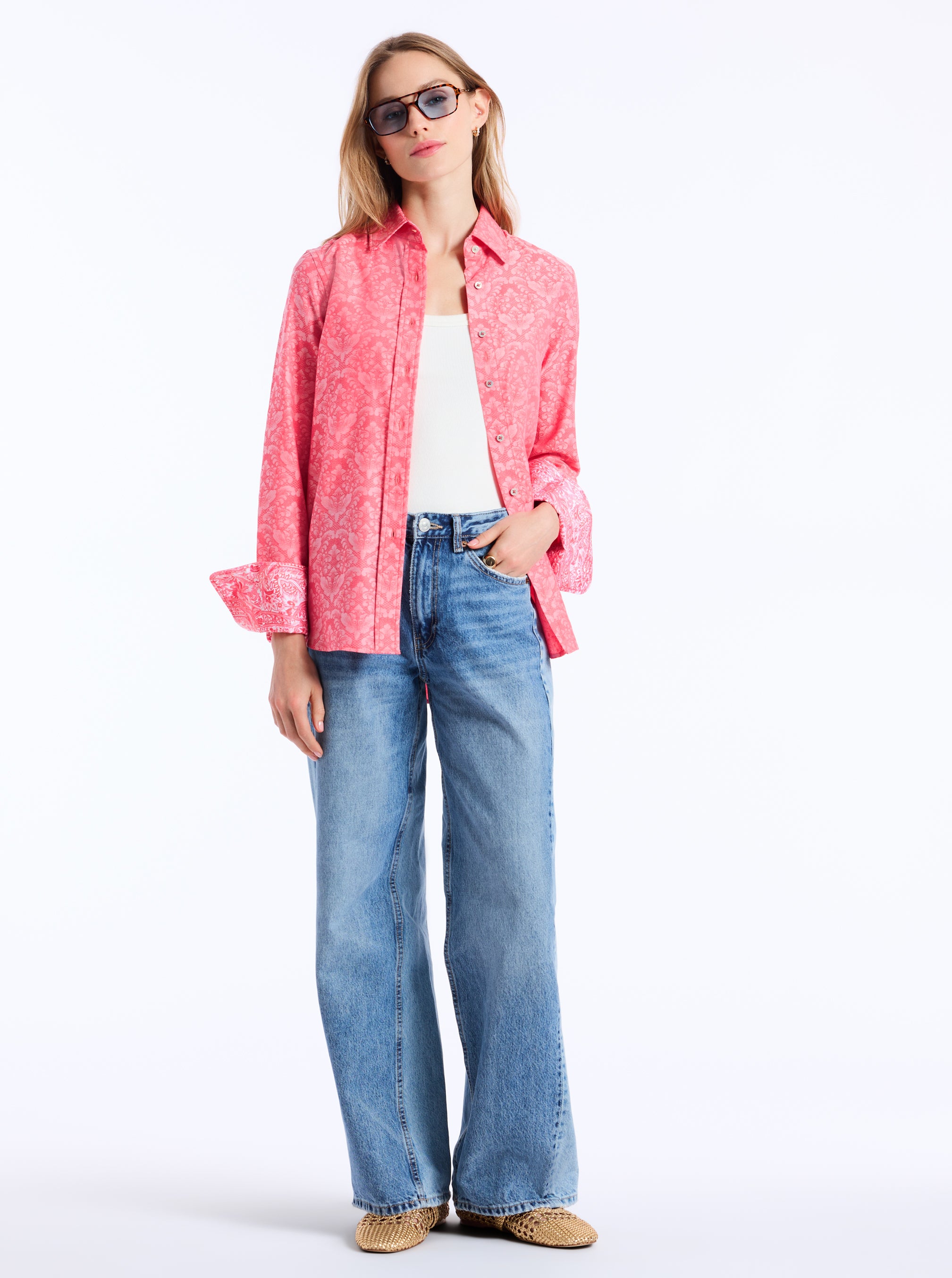 PRISCILLA LONG SLEEVE BUTTON DOWN SHIRT