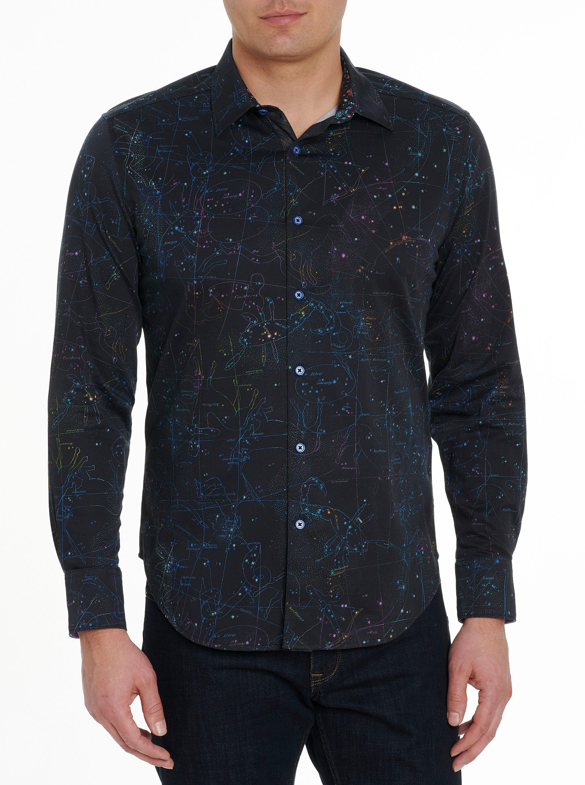 ASTRONOMY LONG SLEEVE BUTTON DOWN SHIRT