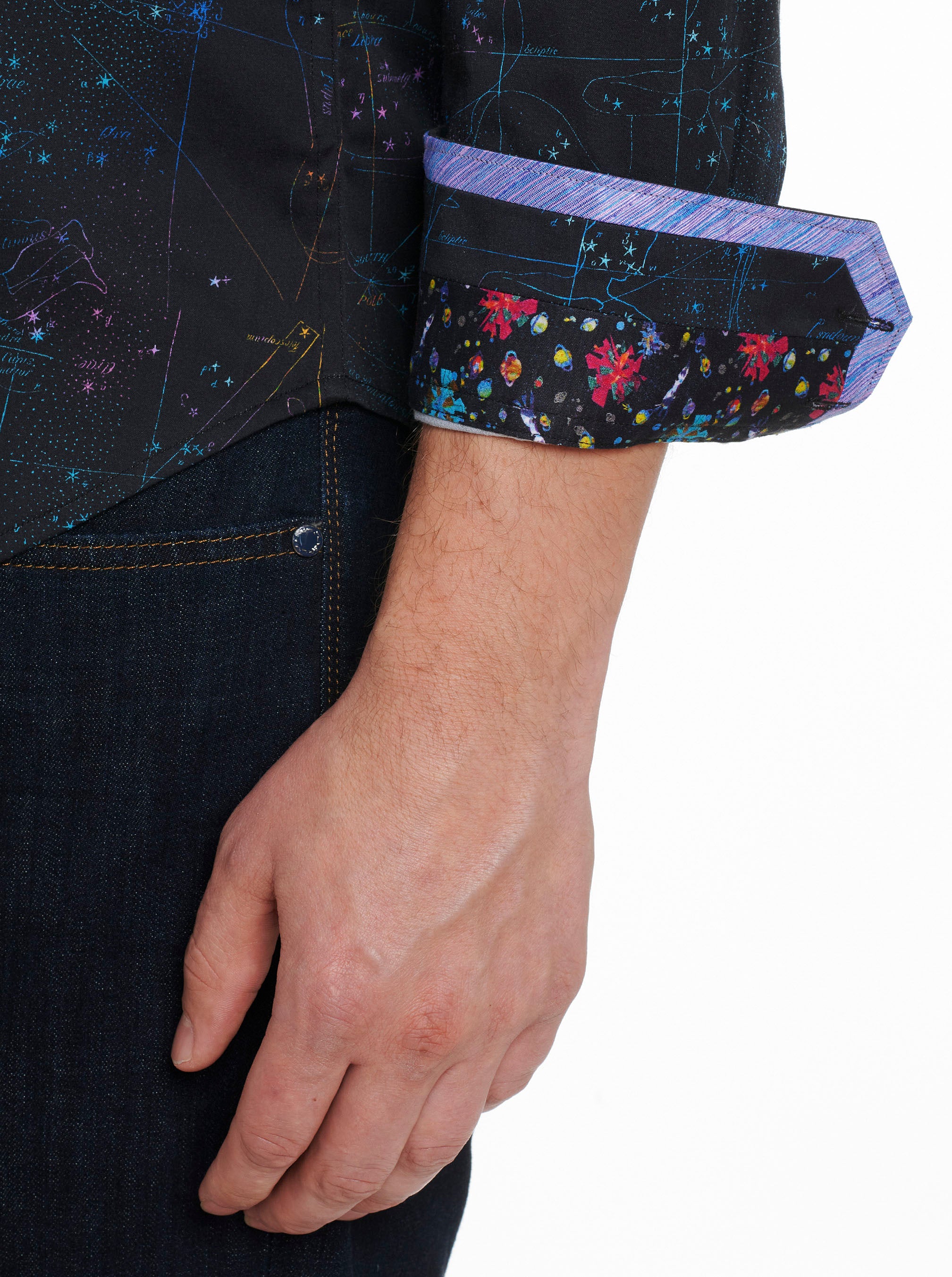 ASTRONOMY LONG SLEEVE BUTTON DOWN SHIRT