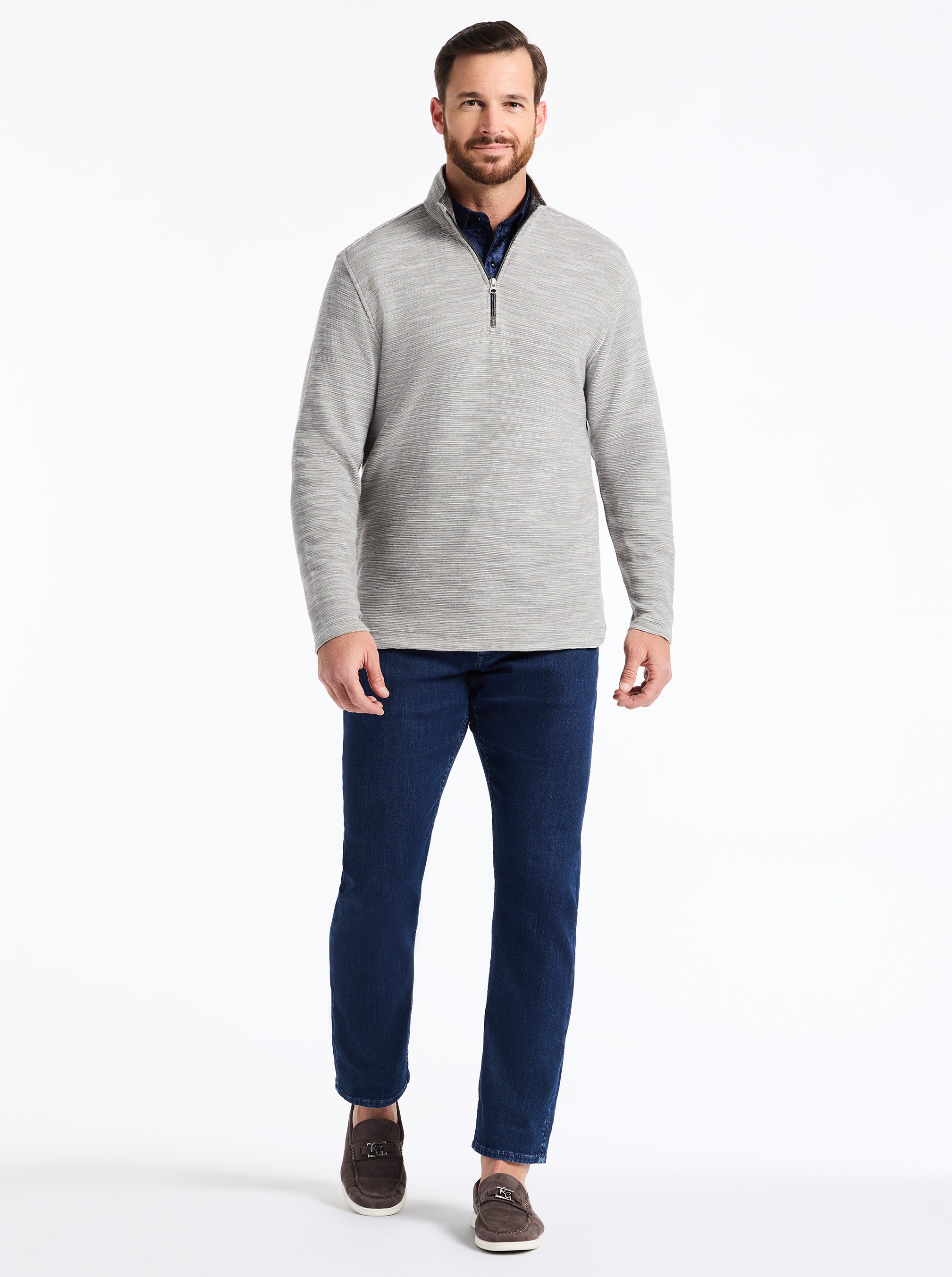 Ledson Long Sleeve Knit Shirt | Men's Designer Sweaters