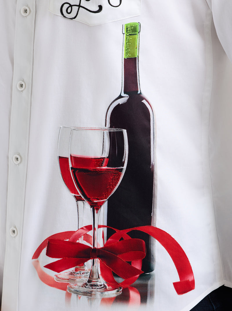 HOLIDAY CHEERS LONG SLEEVE BUTTON DOWN SHIRT