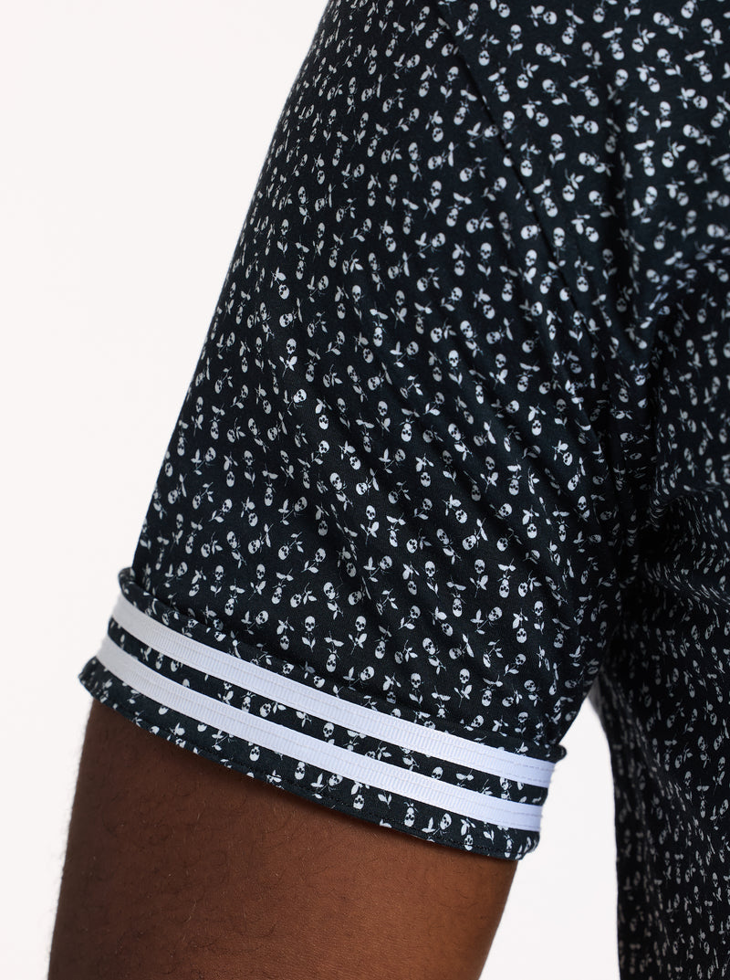CROSSBONES SHORT SLEEVE BUTTON DOWN SHIRT