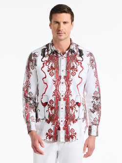 NAUGHTY & NICE LONG SLEEVE BUTTON DOWN SHIRT