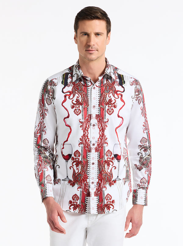 NAUGHTY & NICE LONG SLEEVE BUTTON DOWN SHIRT