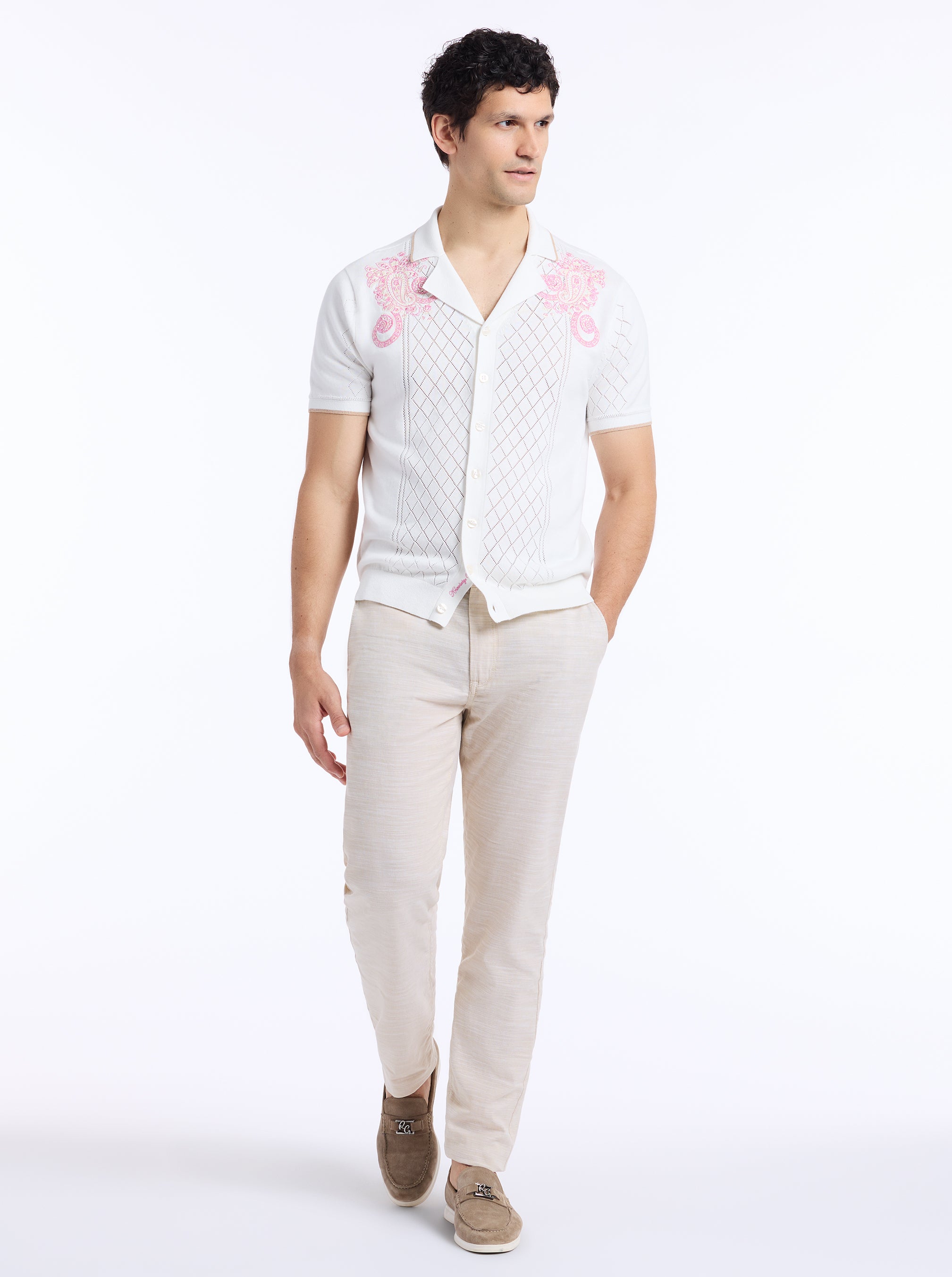 LIMITED EDITION OPULANT PAISLEY SHORT SLEEVE SWEATER