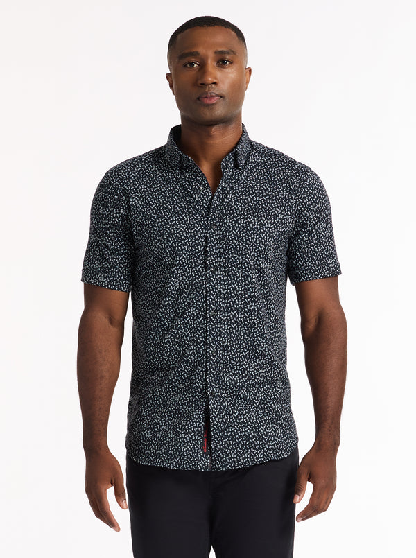 CROSSBONES SHORT SLEEVE BUTTON DOWN SHIRT
