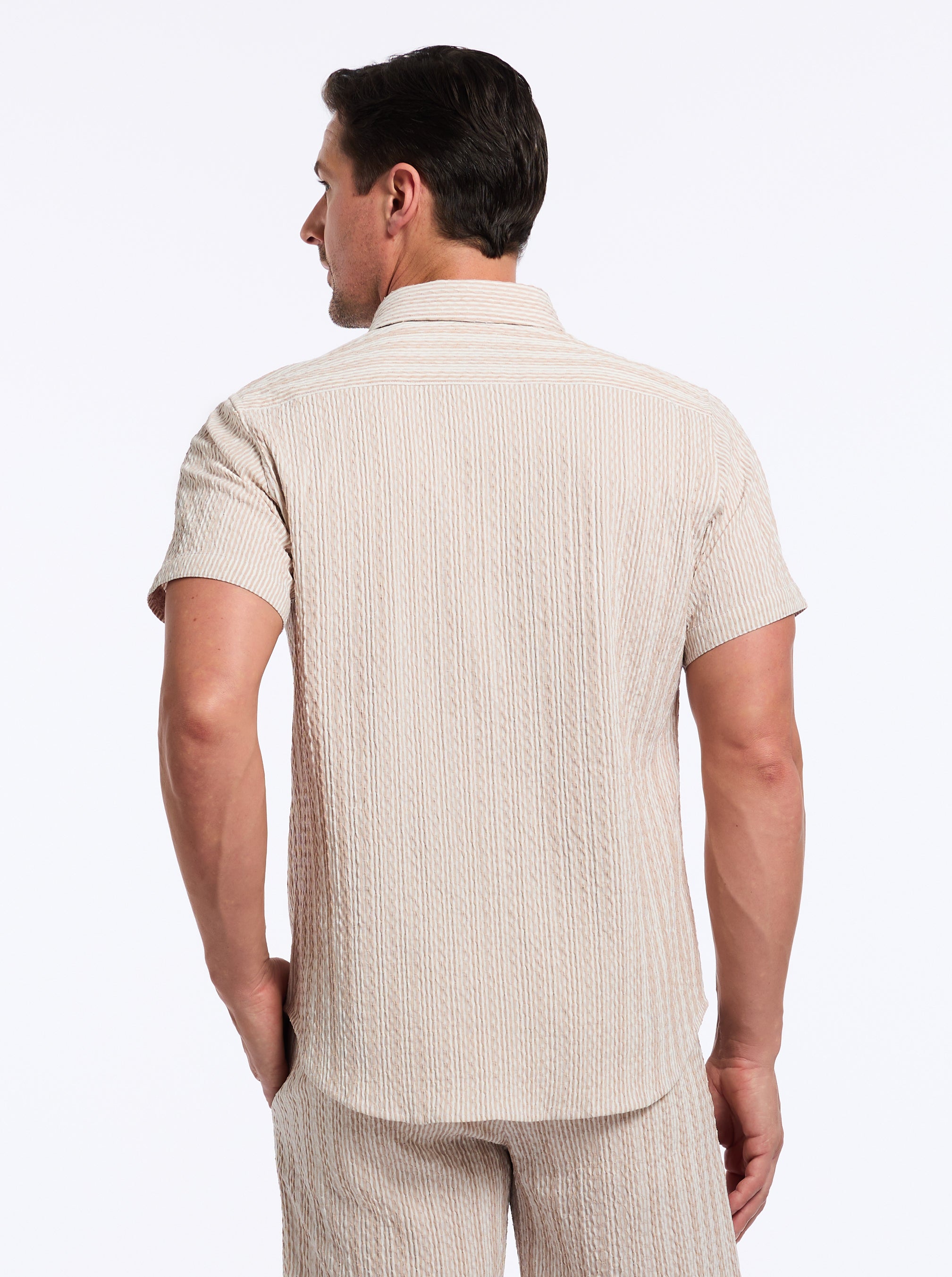 FORNILLO SHORT SLEEVE BUTTON DOWN SHIRT