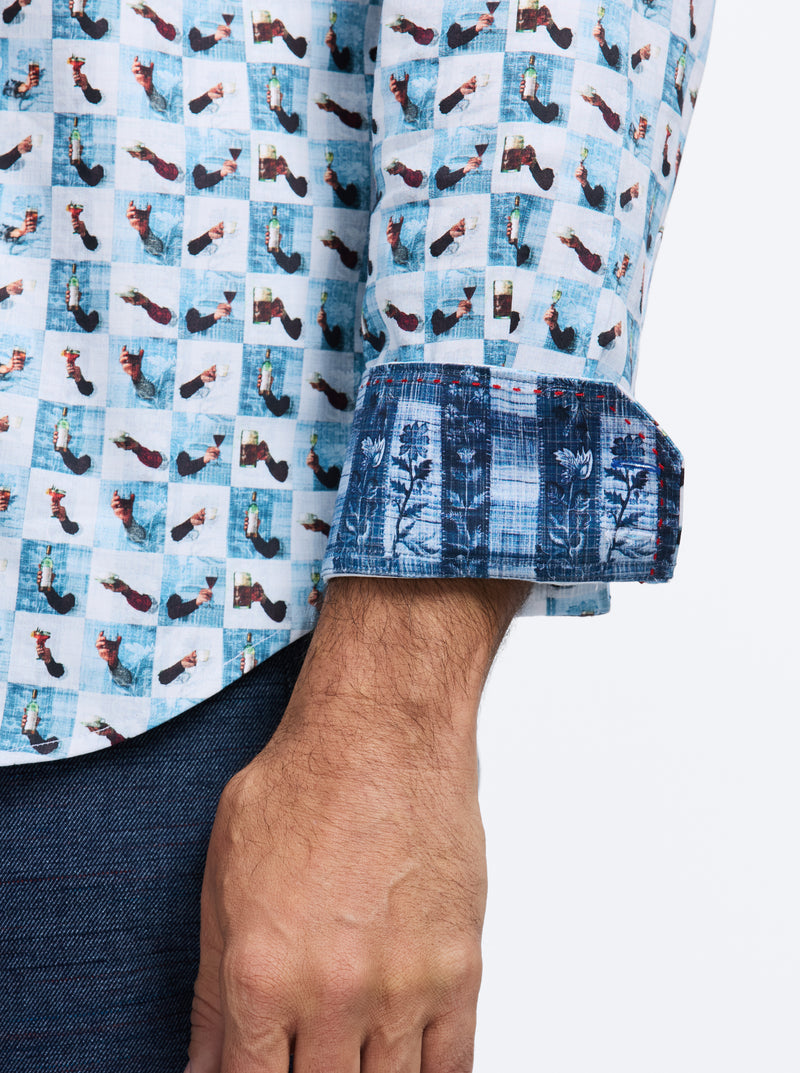 TOASTED LONG SLEEVE BUTTON DOWN SHIRT