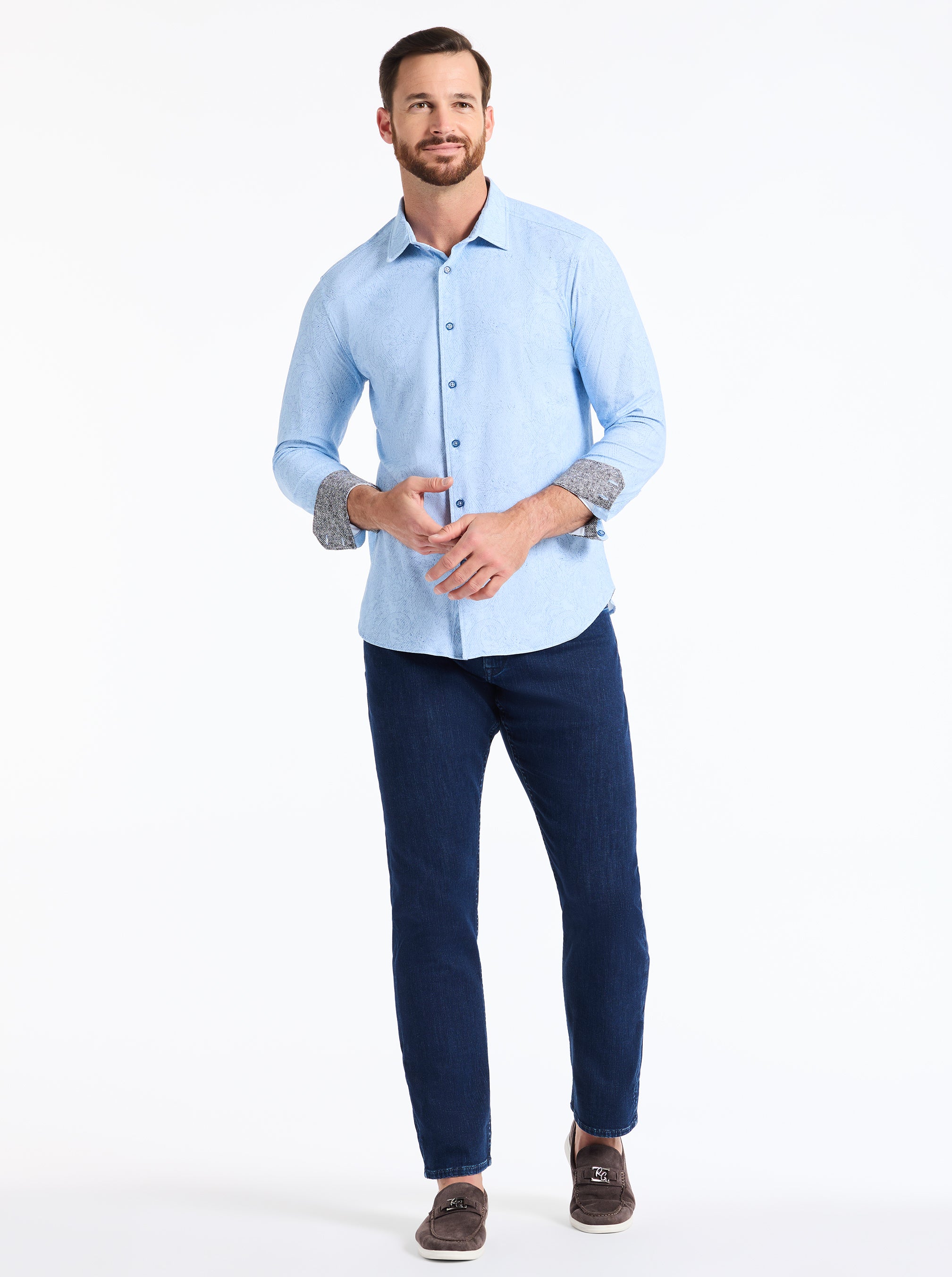 THURSTON LONG SLEEVE BUTTON DOWN KNIT SHIRT