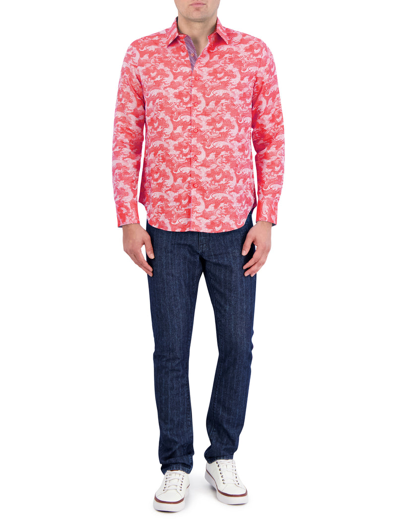 POSEIDON LONG SLEEVE BUTTON DOWN SHIRT