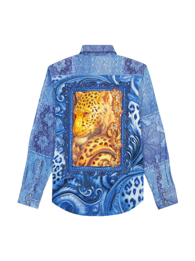 LIMITED EDITION JUNGLE BLUES LONG SLEEVE BUTTON DOWN SHIRT