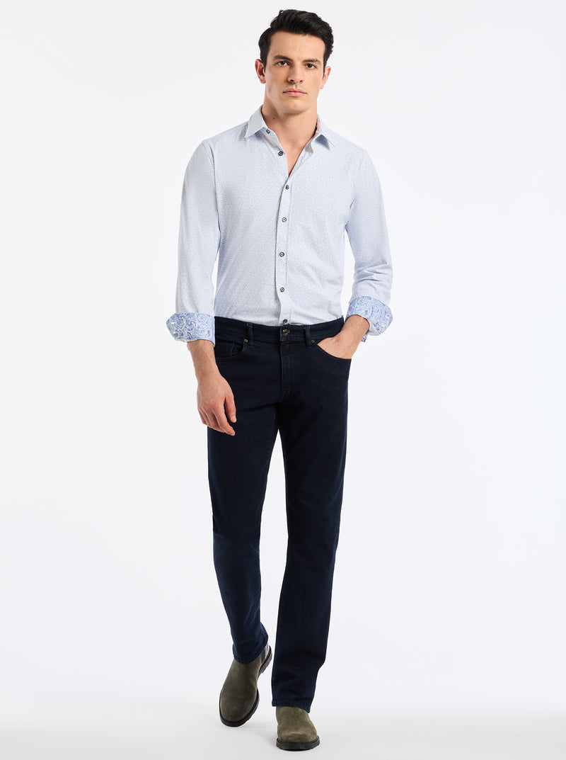 ASTERIK LONG SLEEVE BUTTON DOWN SHIRT