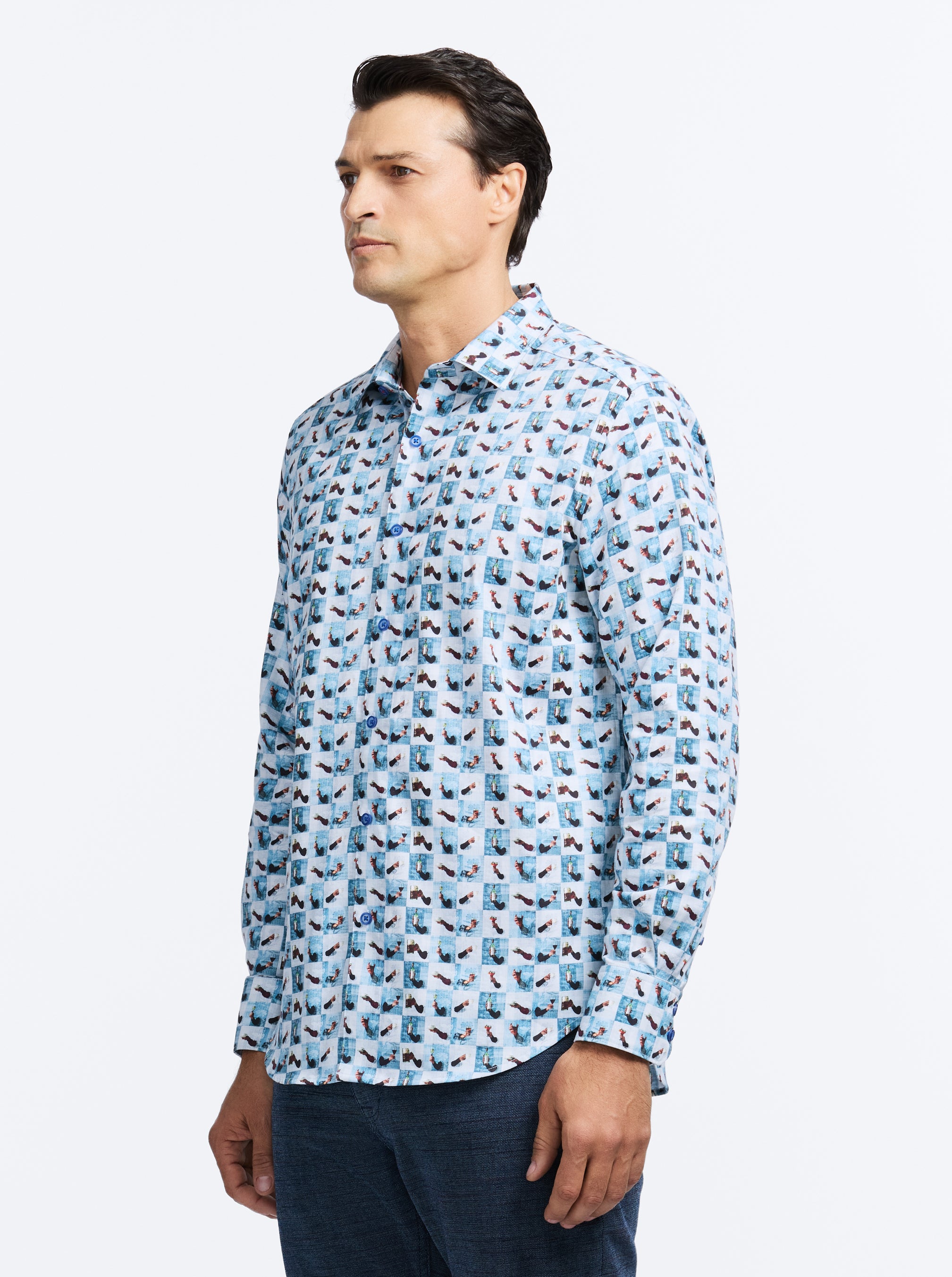 TOASTED LONG SLEEVE BUTTON DOWN SHIRT