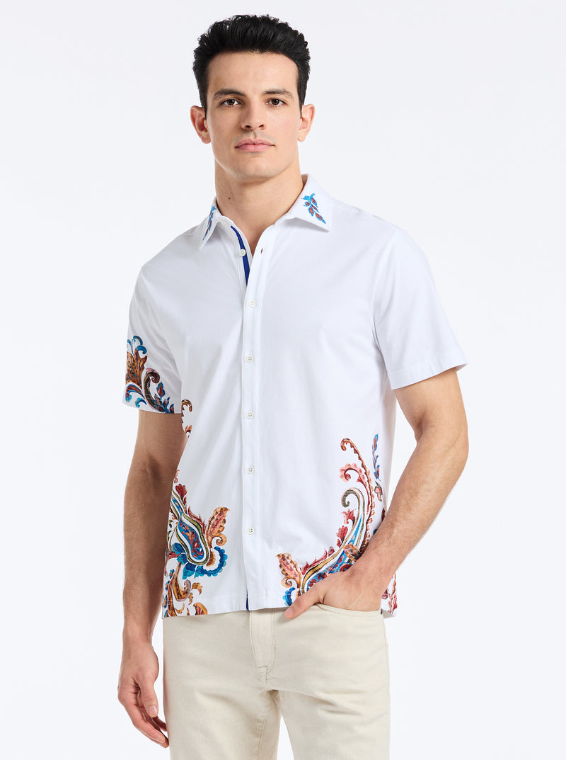 FICANO SHORT SLEEVE BUTTON DOWN SHIRT