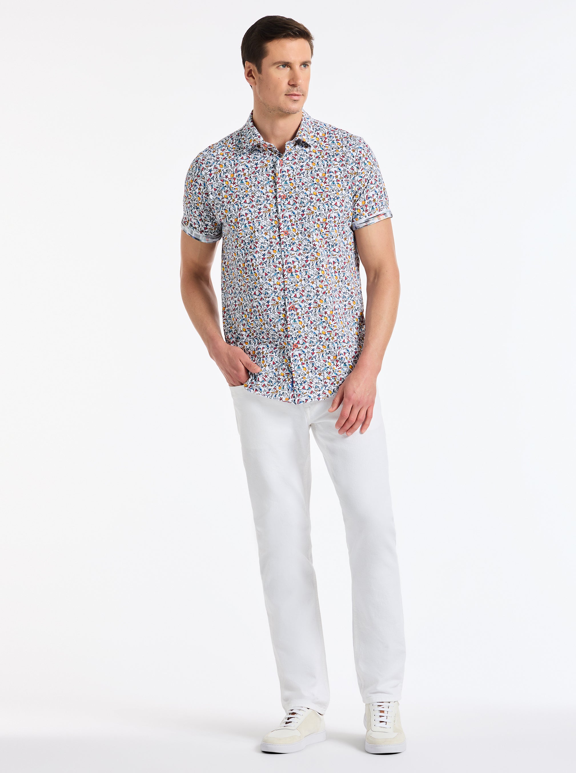 SUMMER SAILS SHORT SLEEVE BUTTON DOWN SHIRT
