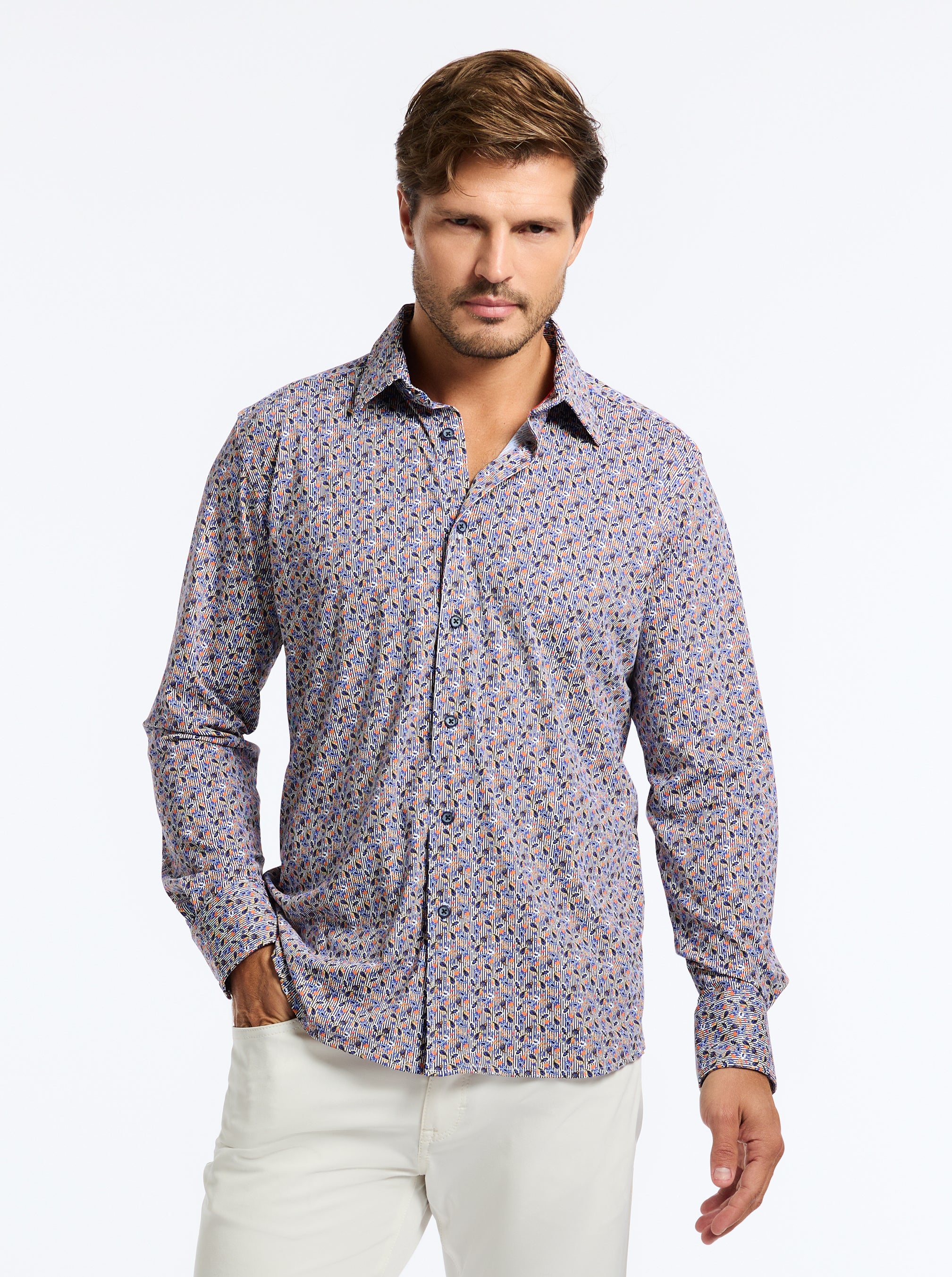 TIBURON LONG SLEEVE BUTTON DOWN SHIRT