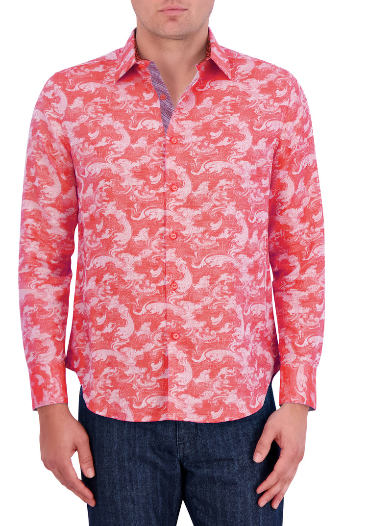 POSEIDON LONG SLEEVE BUTTON DOWN SHIRT