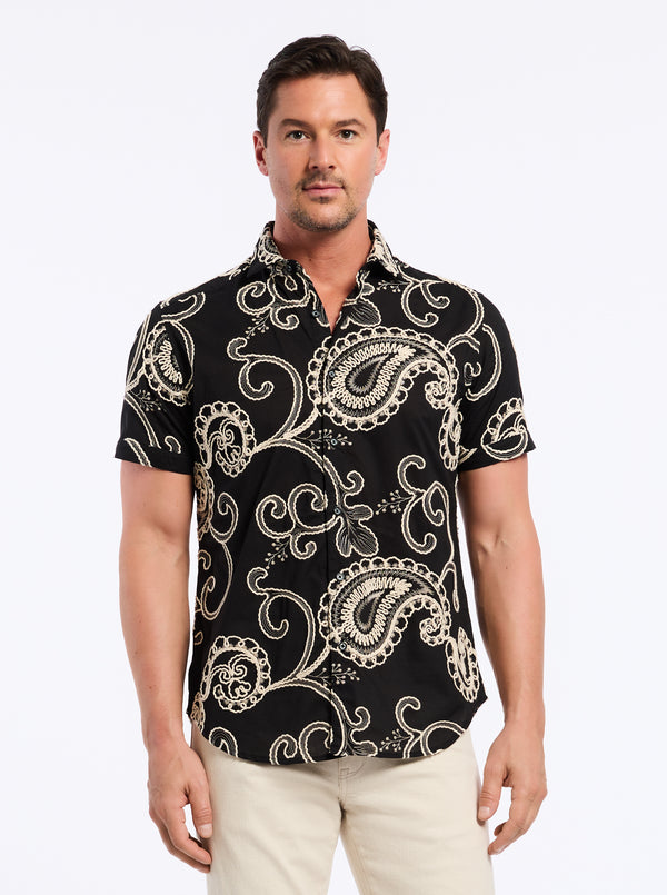 IMBRIGLIO SHORT SLEEVE BUTTON DOWN SHIRT