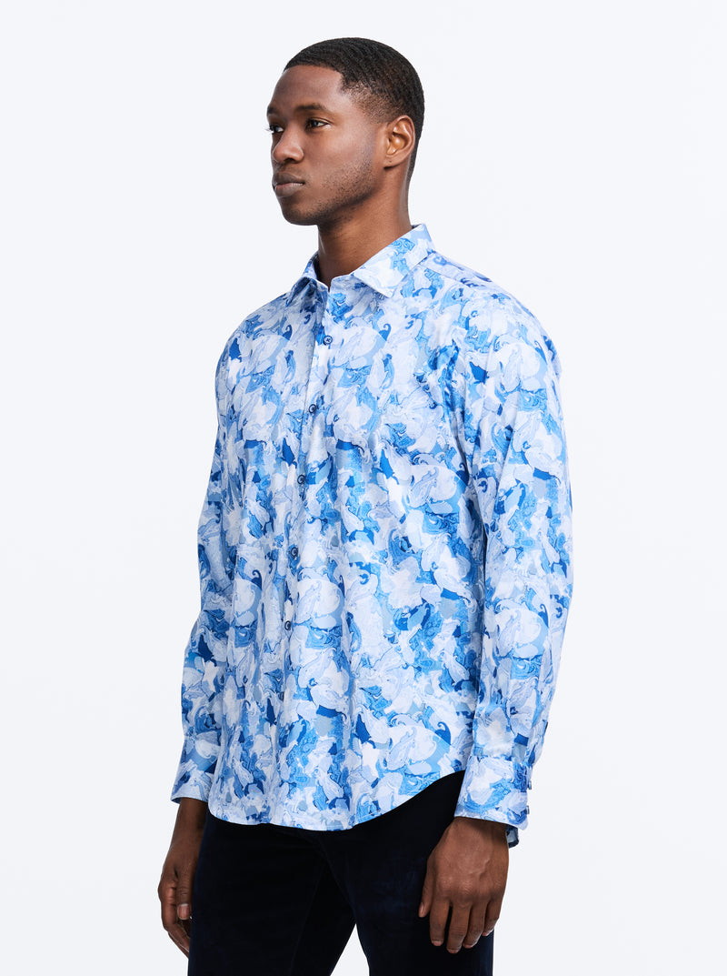 BASKERVILLE LONG SLEEVE BUTTON DOWN SHIRT