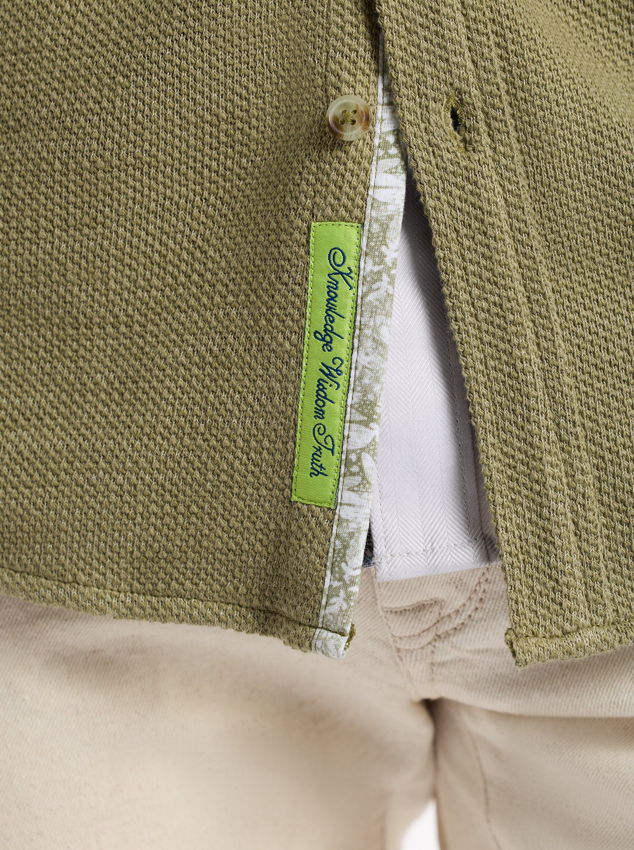 WAYNE LONG SLEEVE BUTTON DOWN KNIT SHIRT