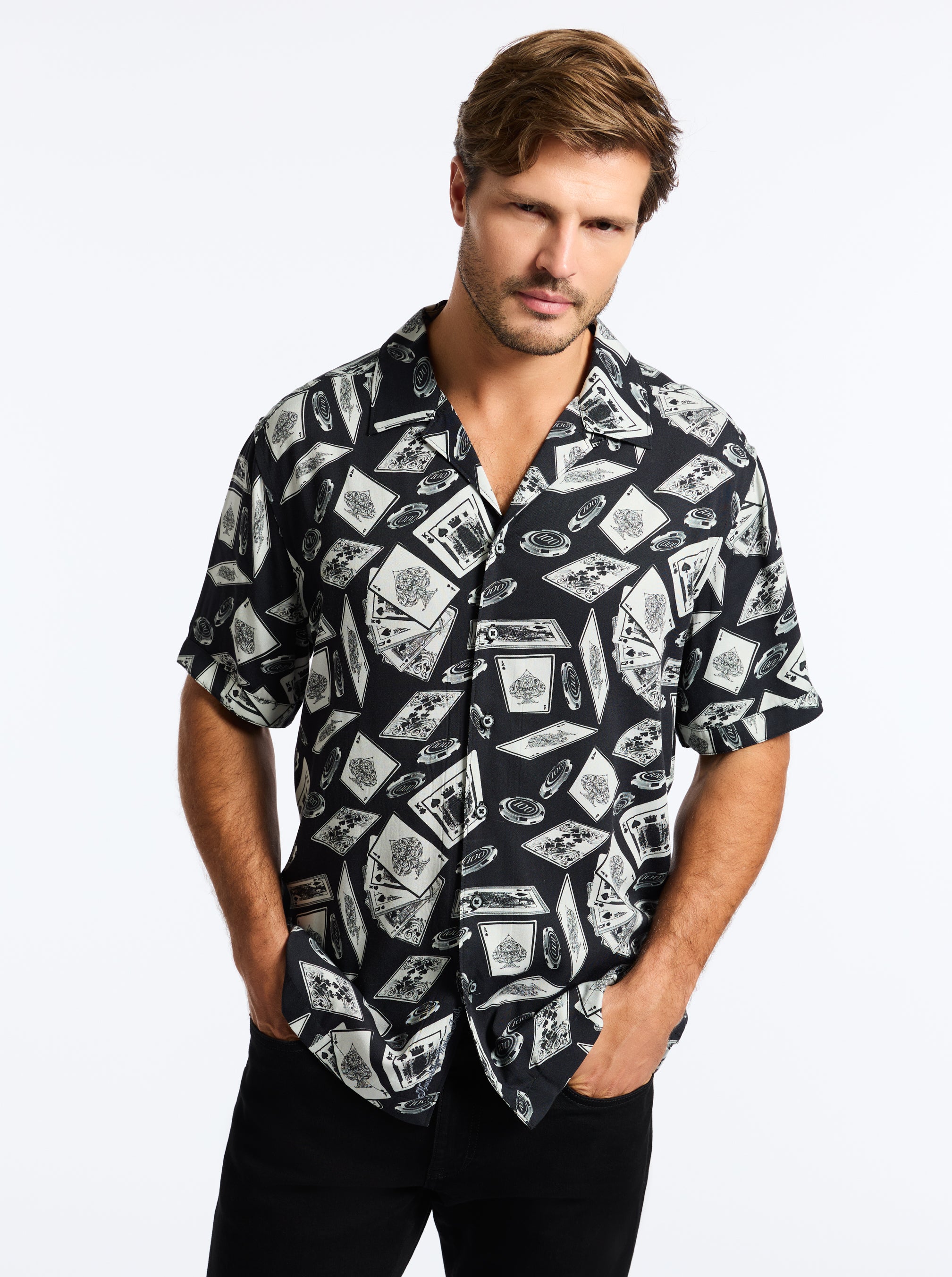 FULL HOUSE SHORT SLEEVE BUTTON DOWN SHIRT