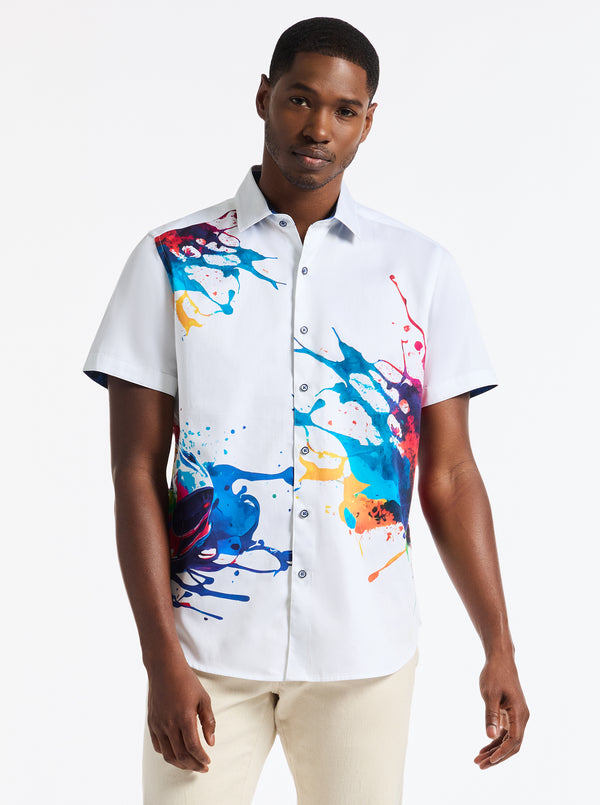 THREE-SIXTY SHORT SLEEVE BUTTON DOWN SHIRT