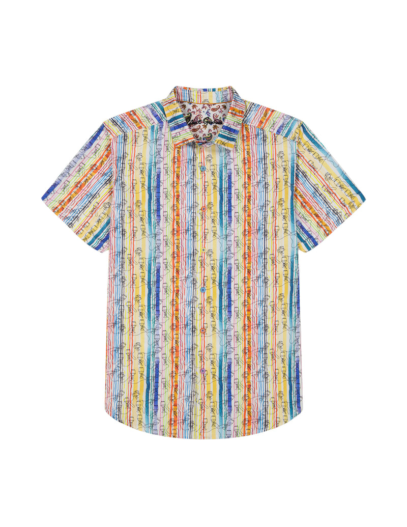 WALK THE LINE SHORT SLEEVE BUTTON DOWN SHIRT