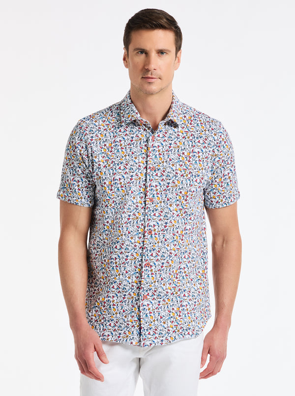 SUMMER SAILS SHORT SLEEVE BUTTON DOWN SHIRT