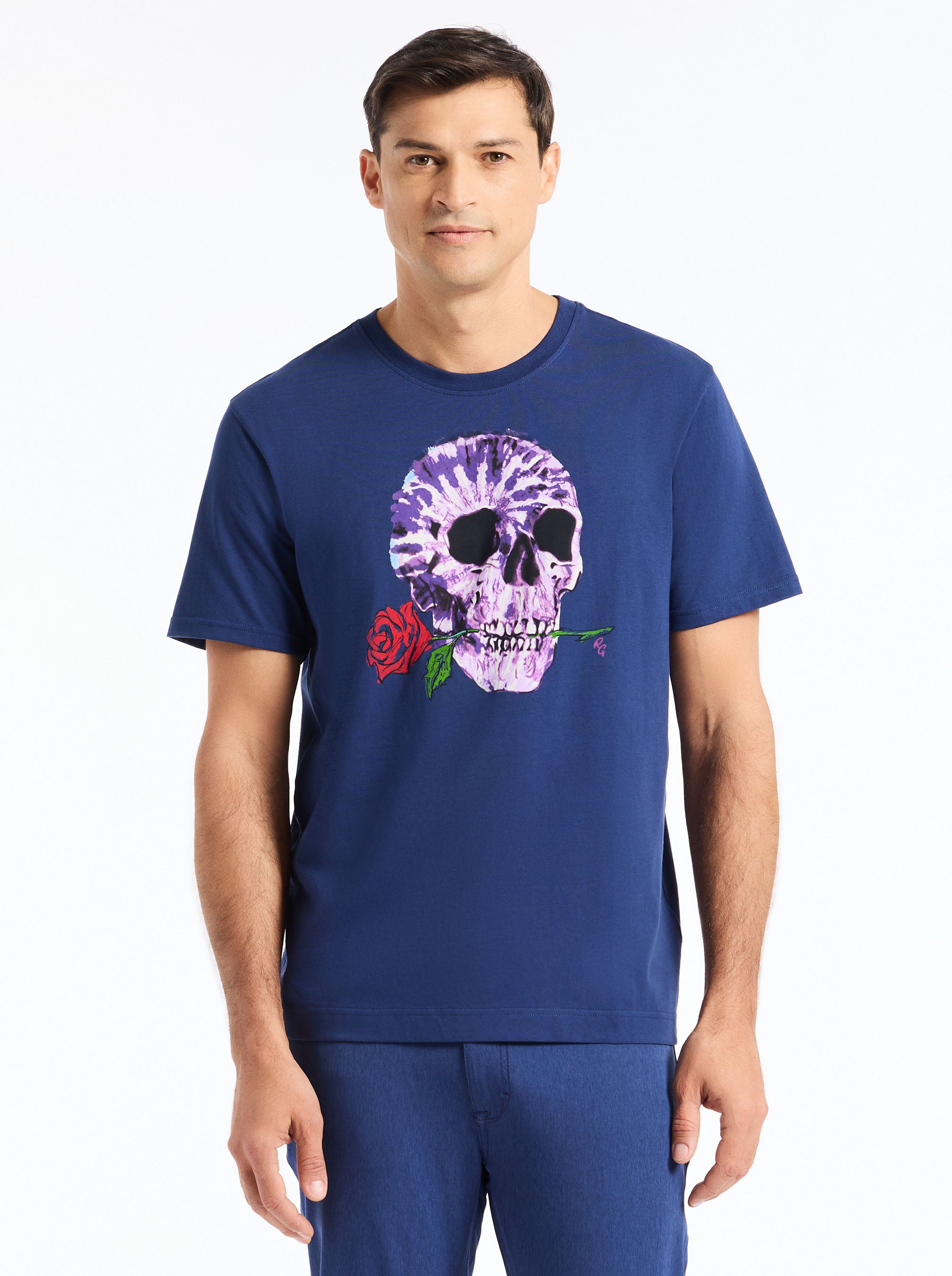 TIE DYE SKULL SHORT SLEEVE T-SHIRT