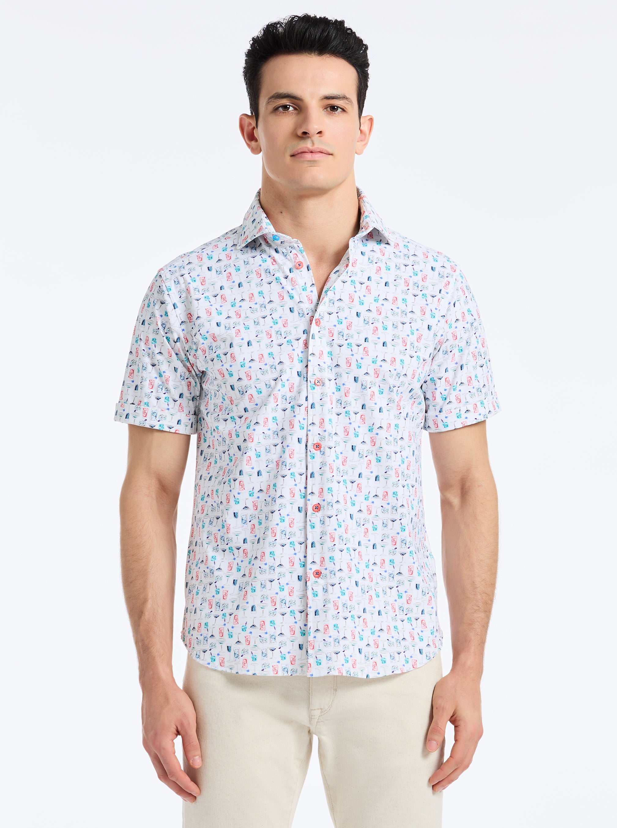 MIX N MATCH SHORT SLEEVE BUTTON DOWN SHIRT