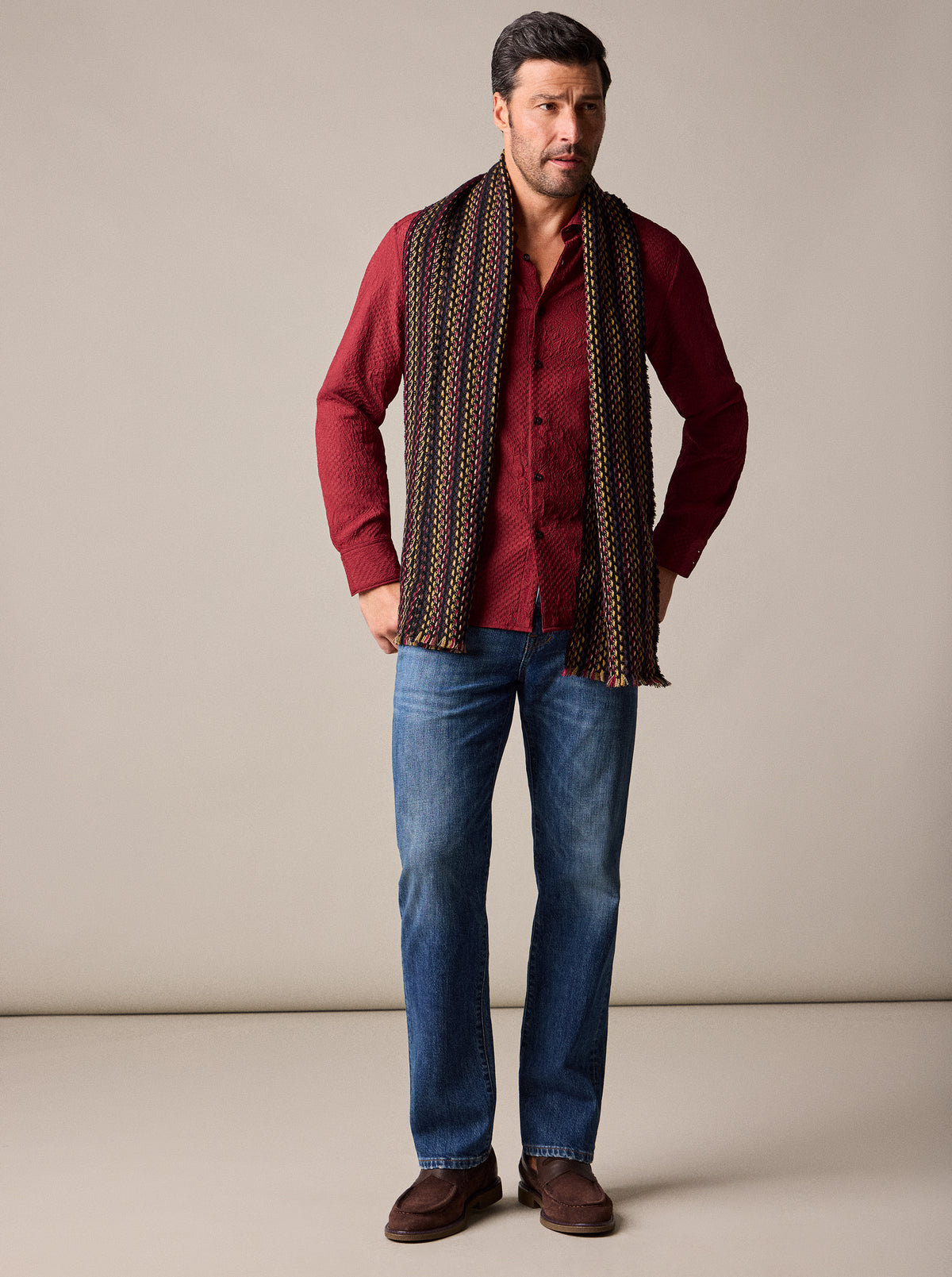 STRIPE NECK SCARF