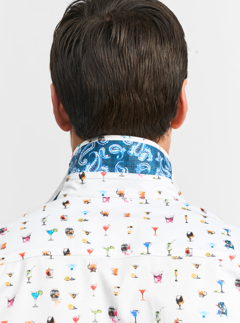 BOOZE CRUZ SHORT SLEEVE BUTTON DOWN SHIRT