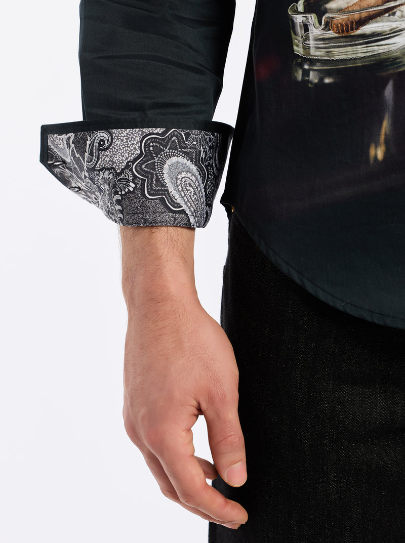 DISTILLED SPIRIT LONG SLEEVE BUTTON DOWN SHIRT