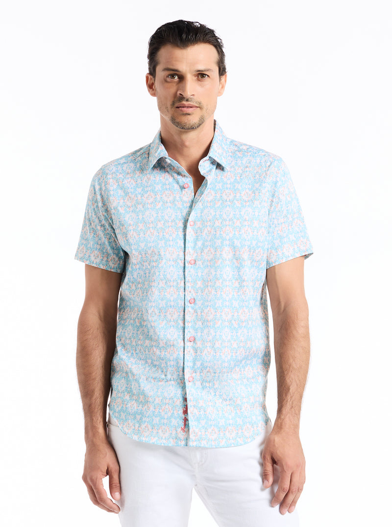 MIRAGE SHORT SLEEVE BUTTON DOWN SHIRT
