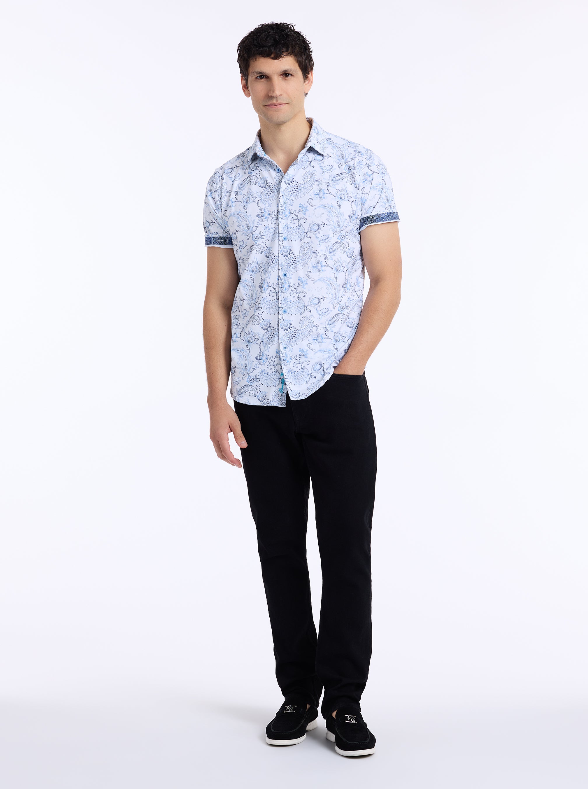 BASCOBEL SHORT SLEEVE BUTTON DOWN SHIRT