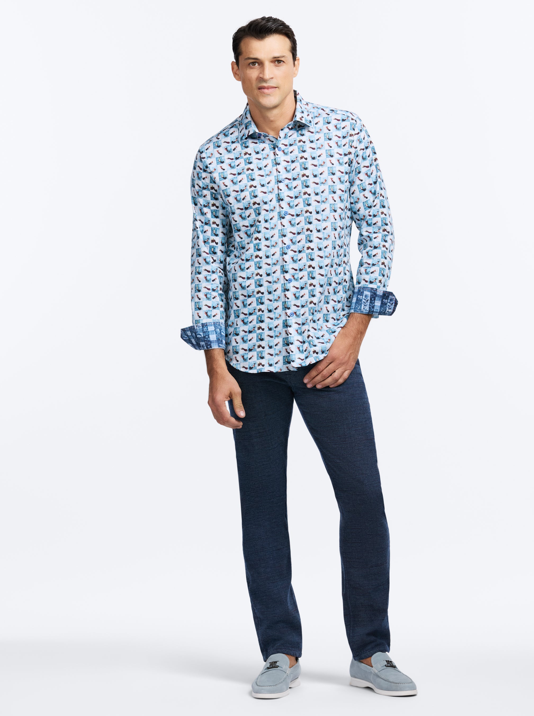 TOASTED LONG SLEEVE BUTTON DOWN SHIRT