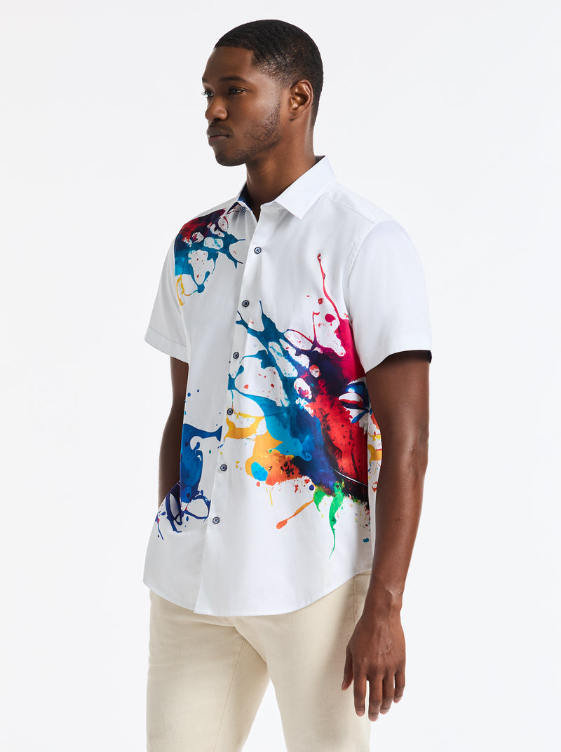 THREE-SIXTY SHORT SLEEVE BUTTON DOWN SHIRT