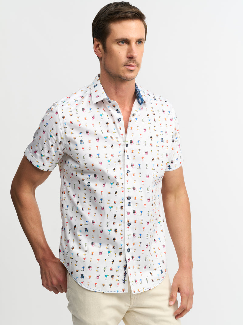 BOOZE CRUZ SHORT SLEEVE BUTTON DOWN SHIRT