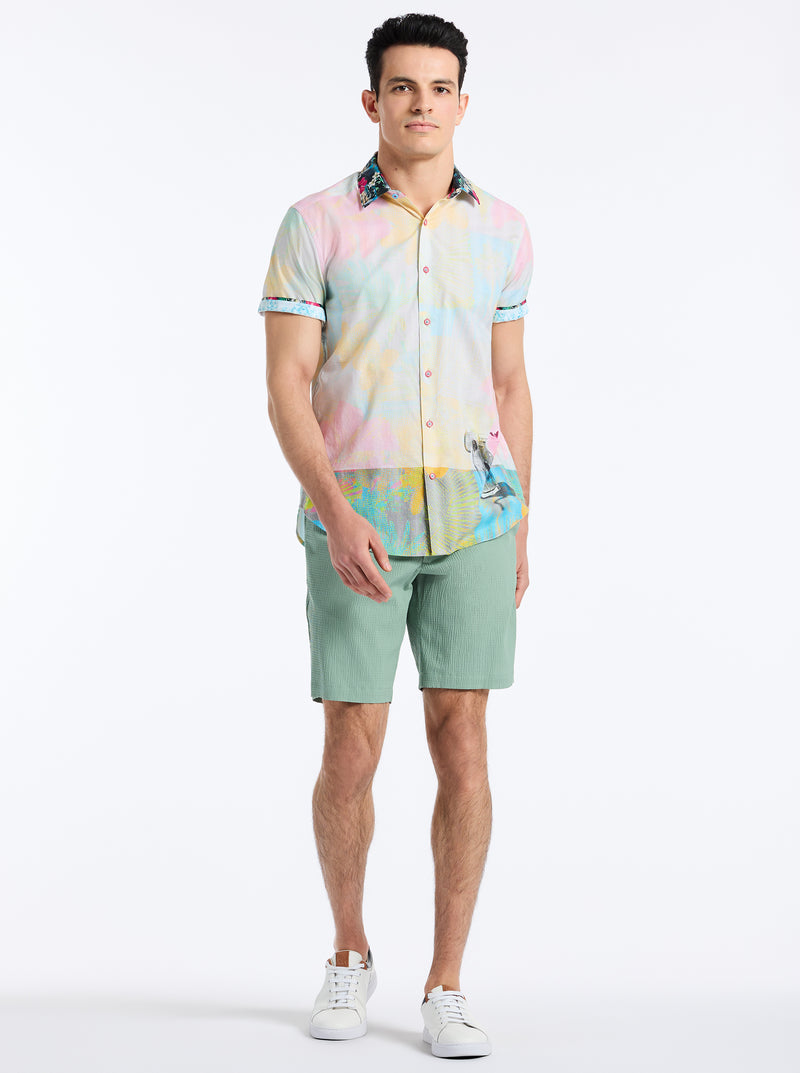 HAZE SHORT SLEEVE BUTTON DOWNN SHIRT TALL