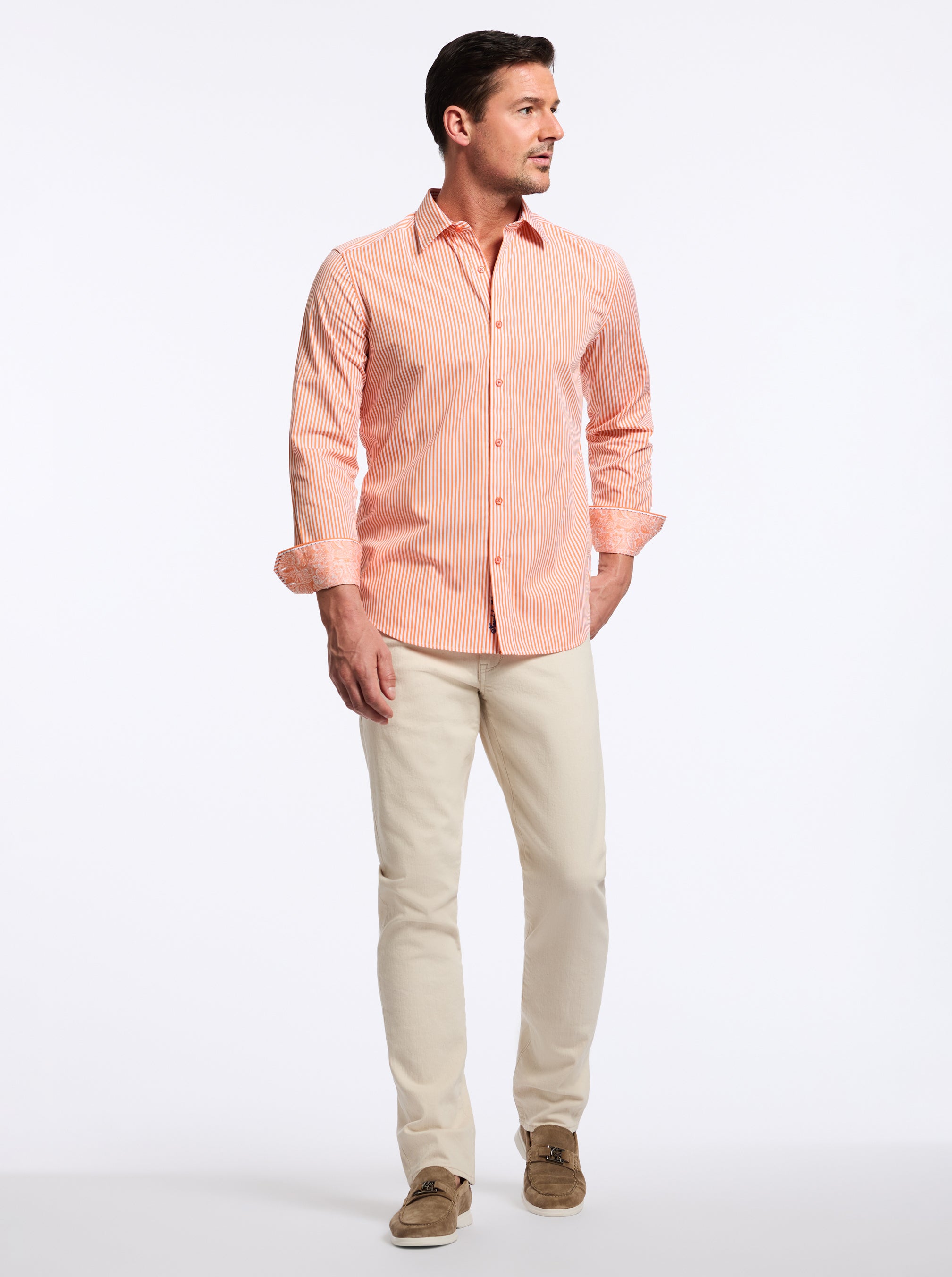 GREENWICH LONG SLEEVE BUTTON DOWN SHIRT