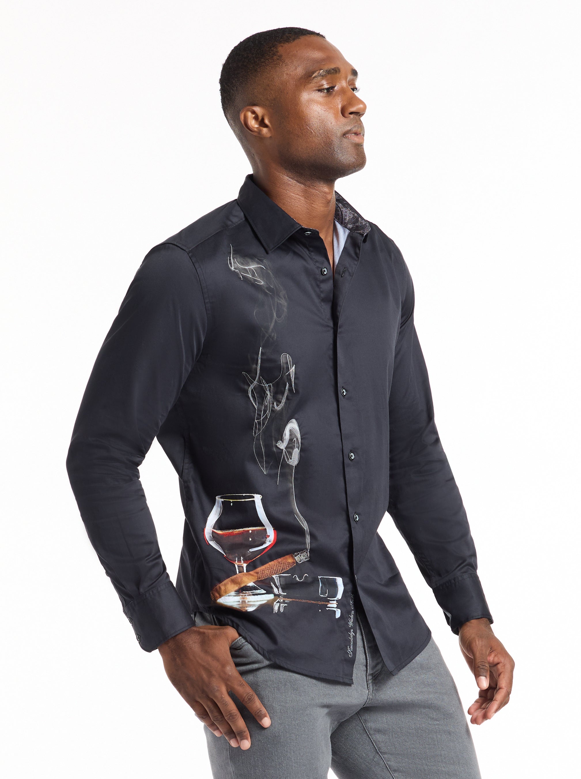 MAN CAVE LONG SLEEVE BUTTON DOWN SHIRT